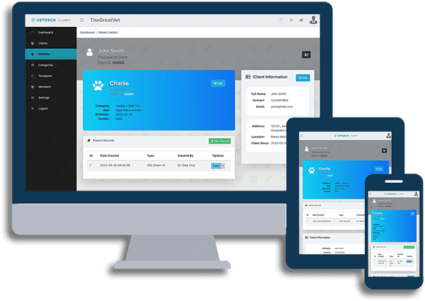 Preview of the VetDeck dashboard